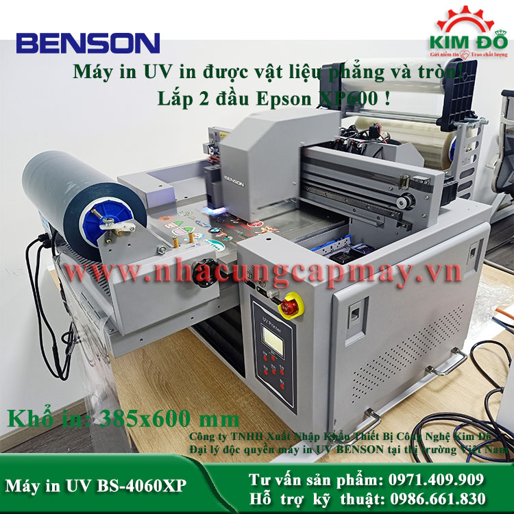 Máy in UV Benson 4060XP in phẳng & cuộn
